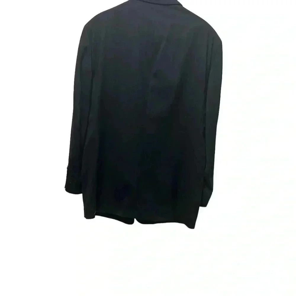 Stafford Suit Coat Jacket, Dark Blue, Size 42R, 100% Wool, Button Closure
